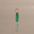 Skinny Baguette Emerald Charm Silver 18K Gold Plated