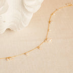 Baroque Pearl Station Necklace Silver 18K Gold Plated
