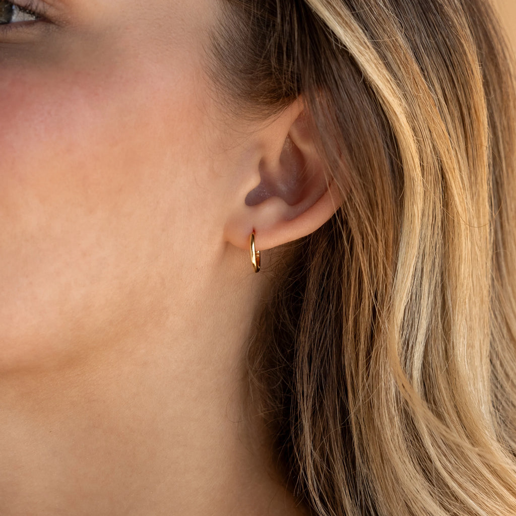 Small Bold Hoops  Silver 18K Gold Plated