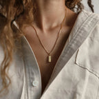Dainty Tag Name Necklace Silver 18K Gold Plated