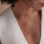 Sideways Initial Necklace Silver 18K Gold Plated
