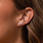 Diamond Starfall Flatback Climbers Silver 18K Gold Plated