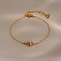 Diamond Cross Bracelet Silver 18K Gold Plated