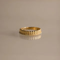 Ribbed Opal Stack Ring Silver 18K Gold Plated