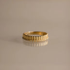 Ribbed Opal Stack Ring Silver 18K Gold Plated