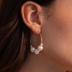 Statement Pearl Hoops  Silver 18K Gold Plated