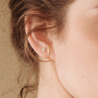 Diamonds Arc Studs Silver 18K Gold Plated