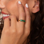 Oval Birthstone Ring Silver 18K Gold Plated