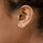 Turquoise Gemstone Studs Silver 18K Gold Plated