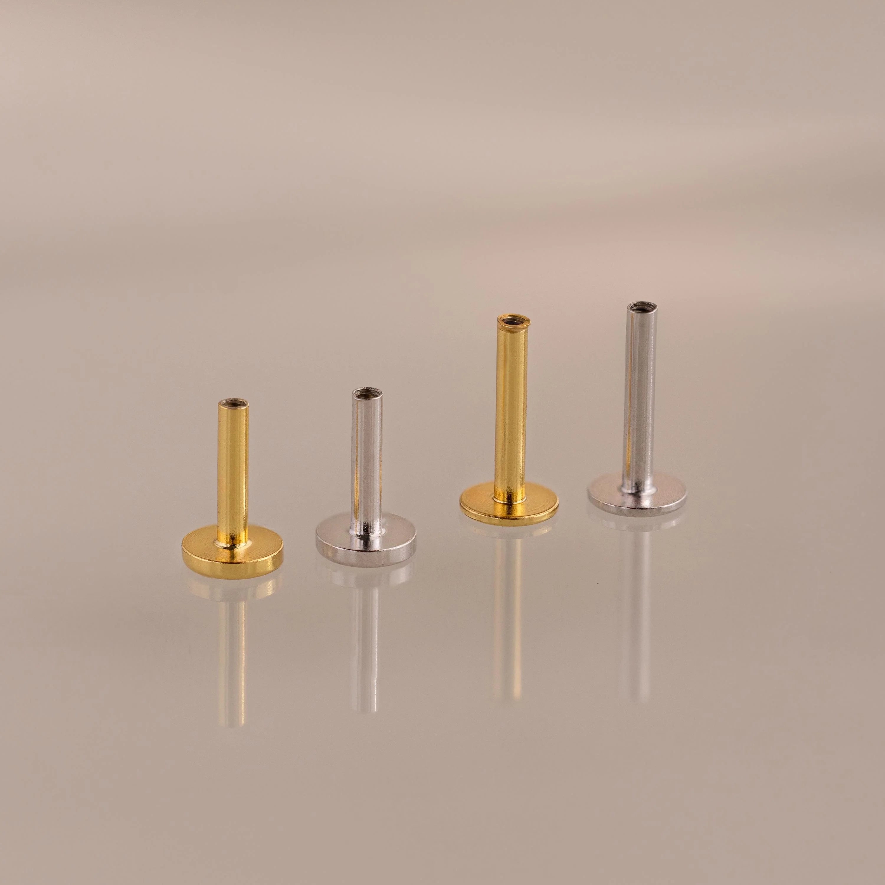 Flatback Post Set   Silver 18K Gold Plated
