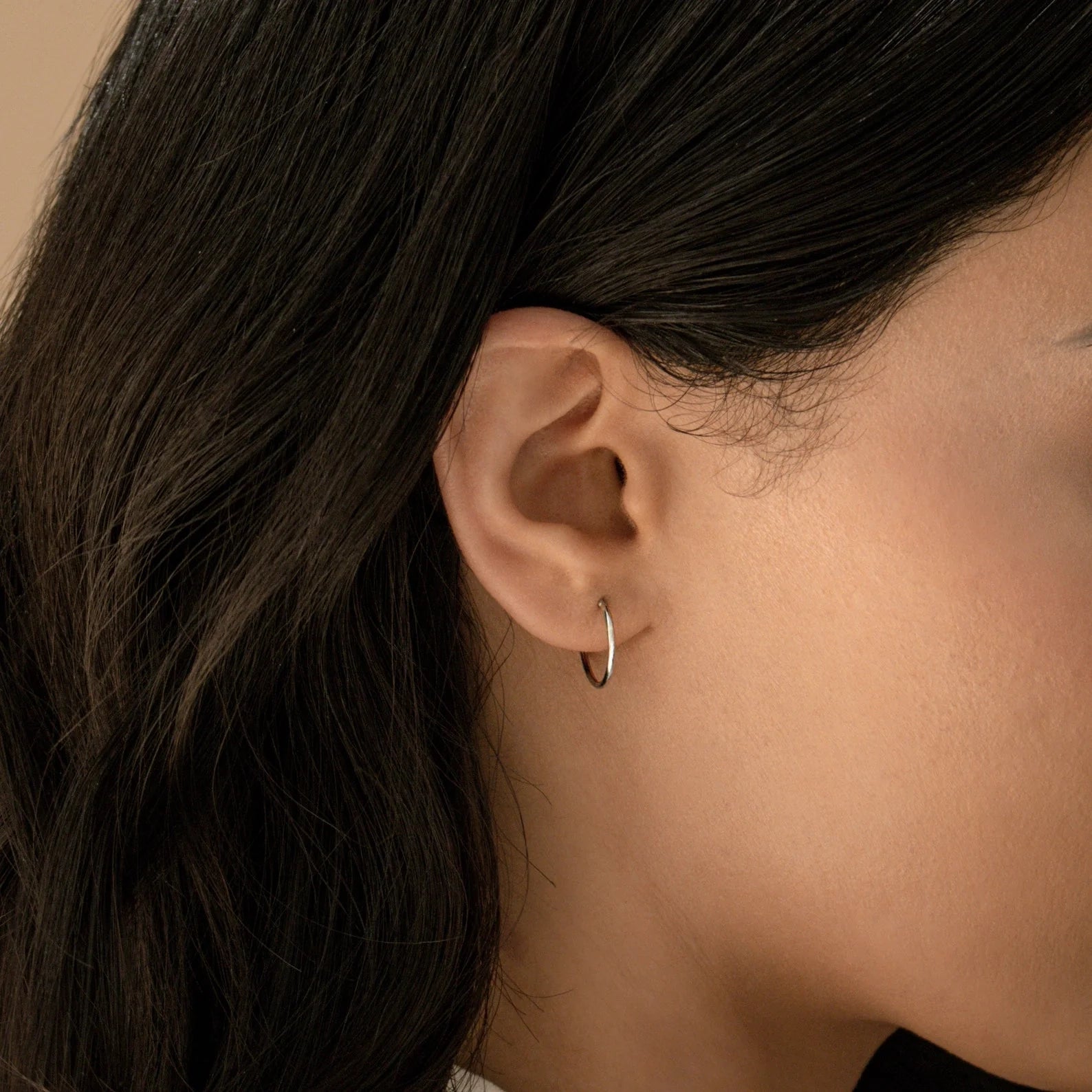 Small Thin Hoops Silver 18K Gold Plated