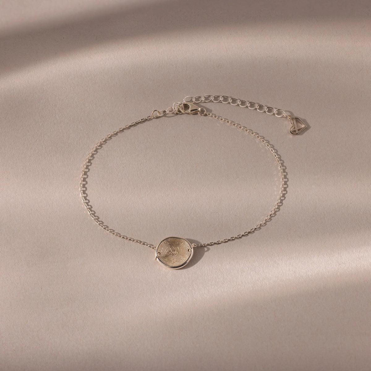Dainty Organic Fingerprint Bracelet Silver 18K Gold Plated