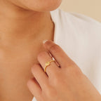 Eden Sun Ring Silver 18K Gold Plated
