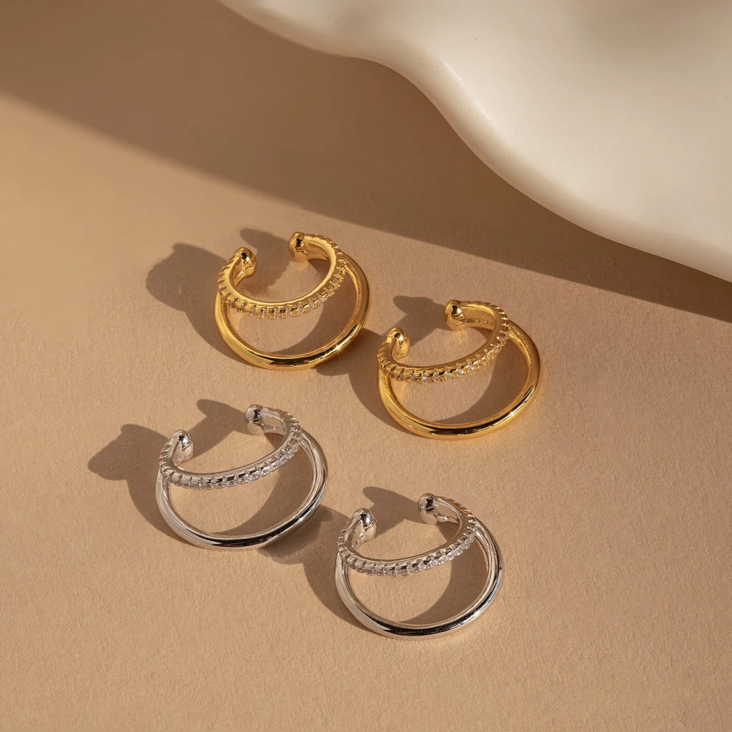 Lydia Duo Cuffs Silver 18K Gold Plated