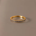 Blue Zircon Eternity band Ring Silver 18K Gold Plated