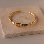 Duo Knot Bangle Silver 18K Gold Plated