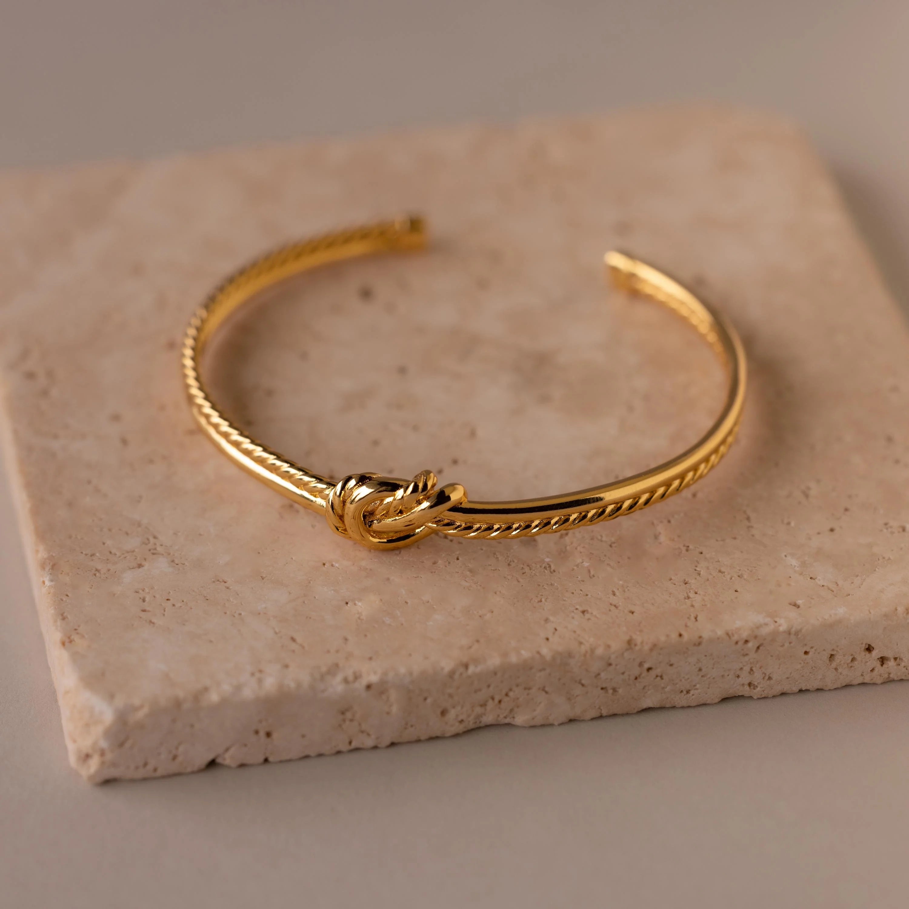 Duo Knot Bangle Silver 18K Gold Plated