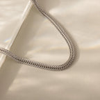 Thin Mesh Chain Necklace Silver 18K Gold Plated