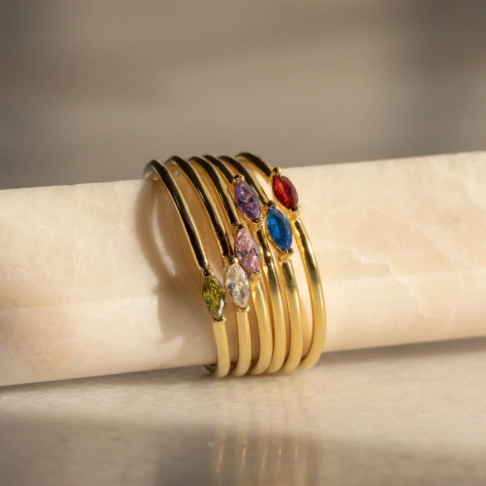 Custom Marquise Birthstone Ring