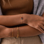 Multiple Marquise Birthstone Bracelet Silver 18K Gold Plated