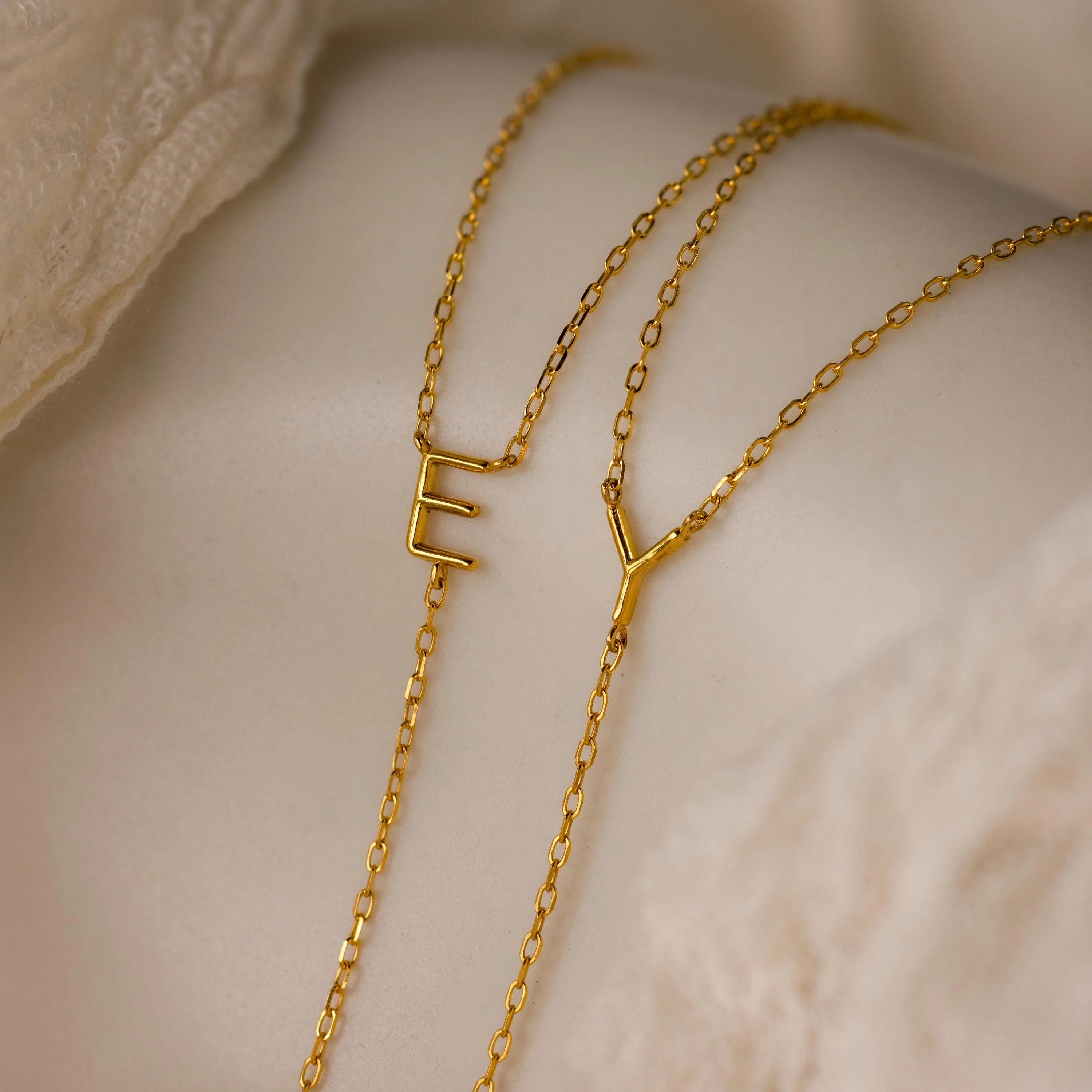 Initial Birthstone Lariat Necklace Silver 18K Gold Plated