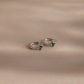 Athena Emerald Huggies Silver 18K Gold Plated