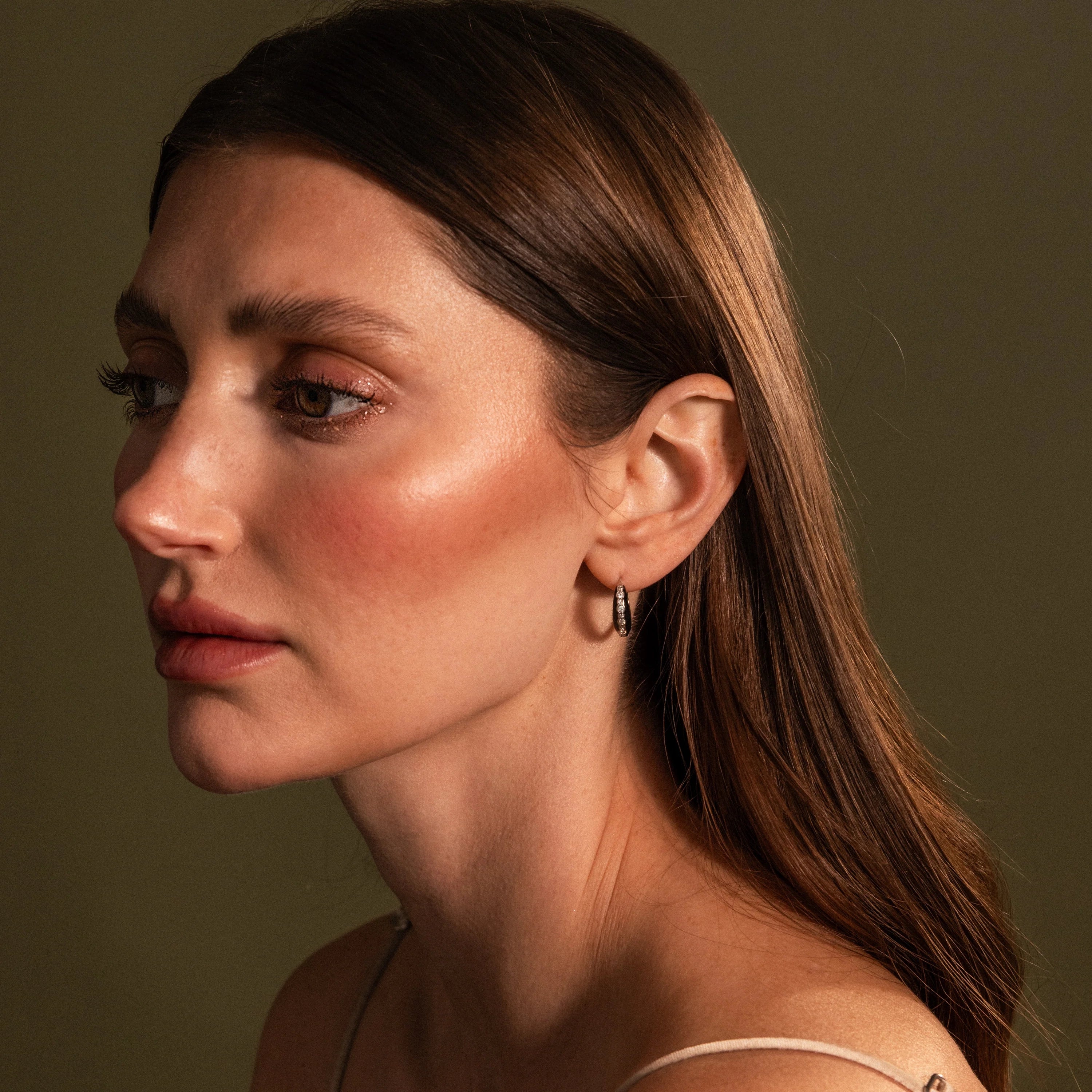 Diamonds Noir Pave Dome Hoops Silver 18K Gold Plated