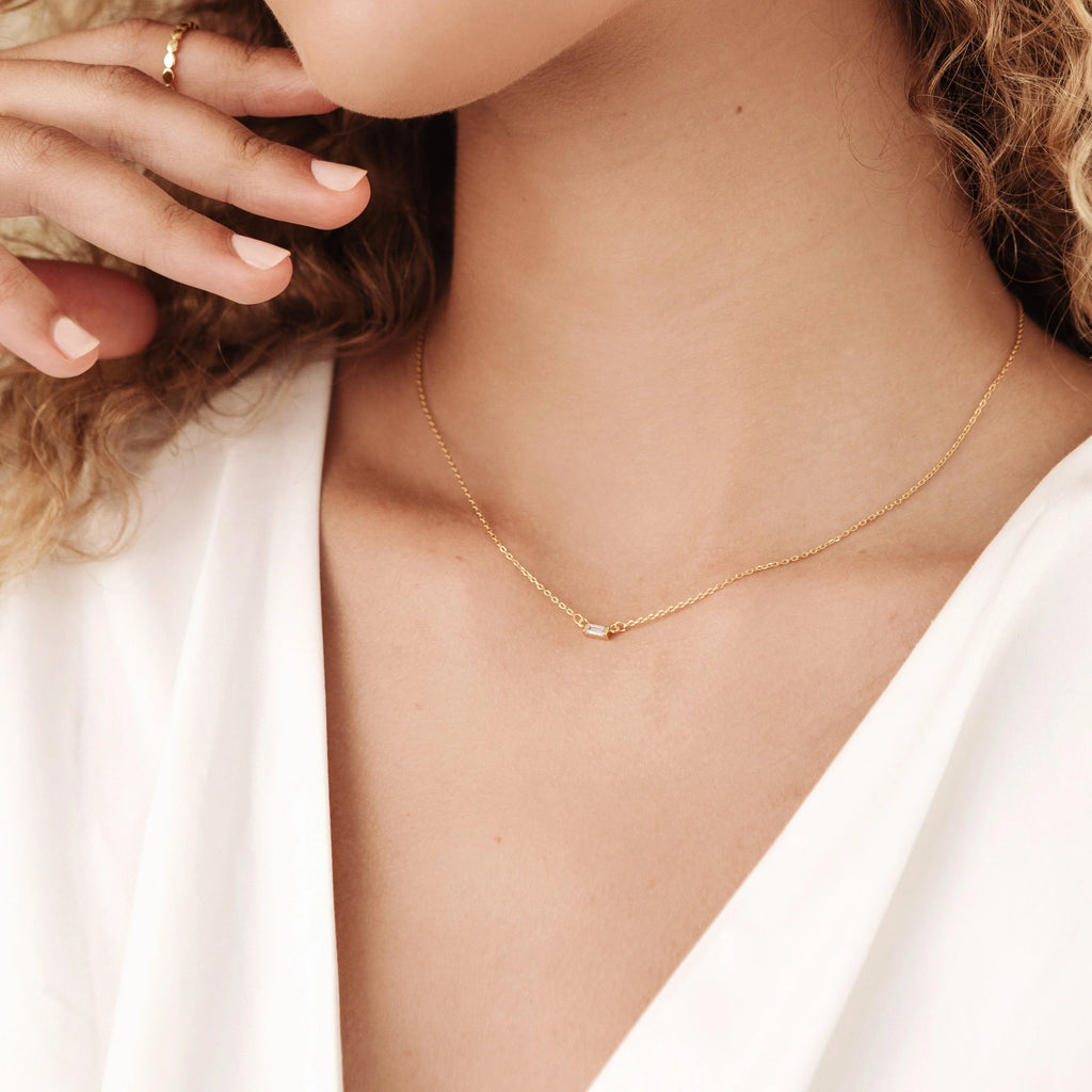 Diamond Emery Necklace Silver 18K Gold Plated