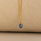 North Star Birthstone Signet Charm Necklace Silver 18K Gold Plated