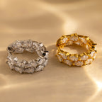 Pear Diamond Inside Out Hoops Silver 18K Gold Plated