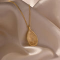 Fingerprint Birthstone Teardrop Necklace Silver 18K Gold Plated
