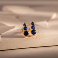 Sapphire Ombre Flatback Studs Silver 18K Gold Plated