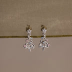 Diamond Abstract Christmas Tree Studs Silver 18K Gold Plated