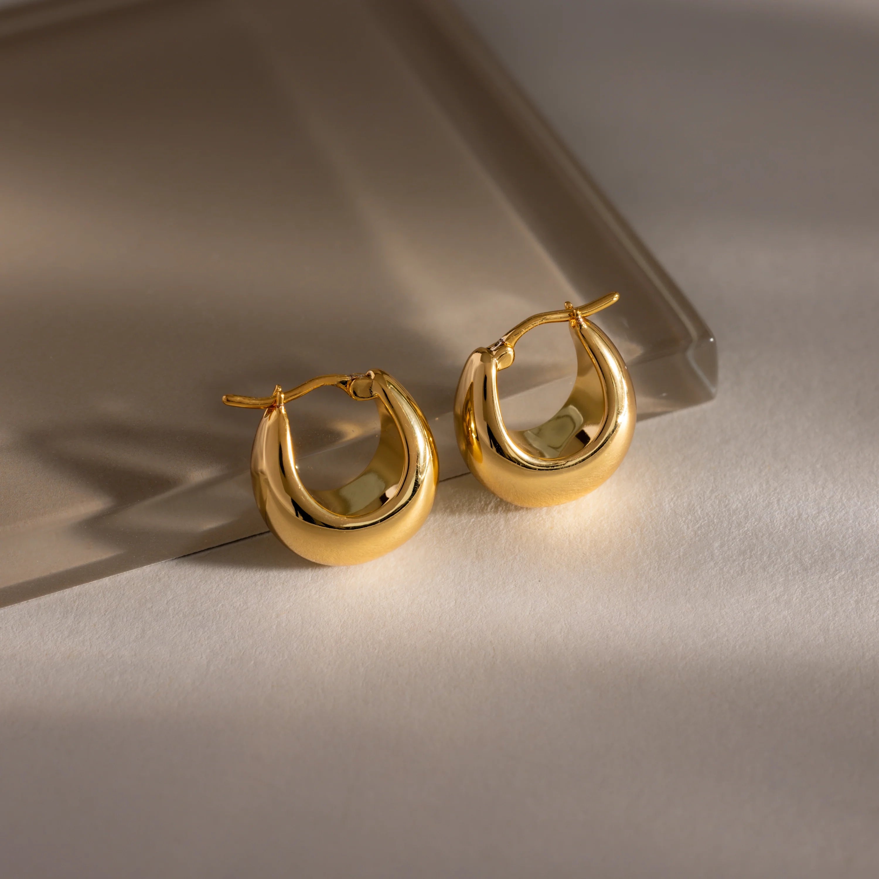 Bold Teardrop Earrings Silver 18K Gold Plated