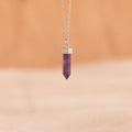 Amethyst Quartz Necklace Silver 18K Gold Plated