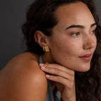 Ribbed Earrings Silver 18K Gold Plated