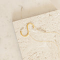 Large Sideways Initial Necklace Silver 18K Gold Plated