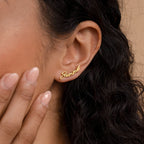 Grace Name Earrings Silver 18K Gold Plated
