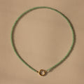 Beaded Jade Charm Necklace Silver 18K Gold Plated