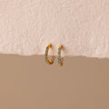 Inside Out Aquamarine Huggies Silver 18K Gold Plated