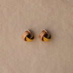 Rope Knot Studs in Mixed Metal Silver 18K Gold Plated