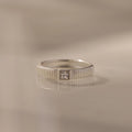 Ribbed Diamond Band Silver 18K Gold Plated