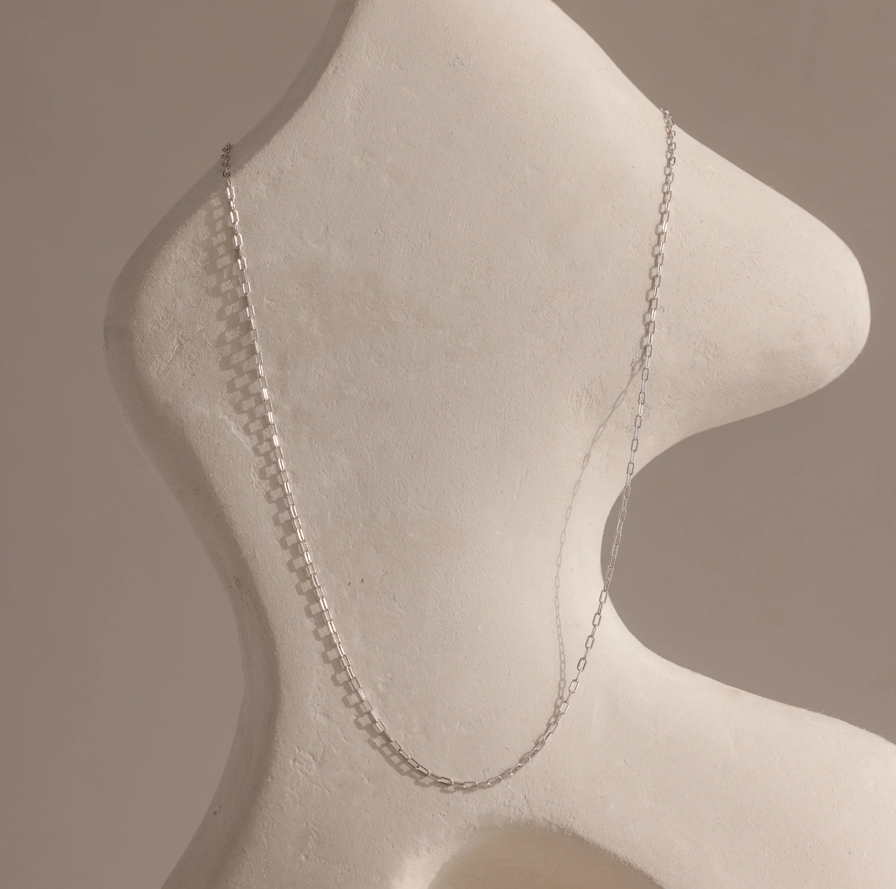 Dainty Paperclip Necklace in Silver Silver 18K Gold Plated