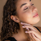 Garnet Drop Studs Silver 18K Gold Plated