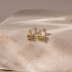 Diamond Bow Drop Studs Silver 18K Gold Plated