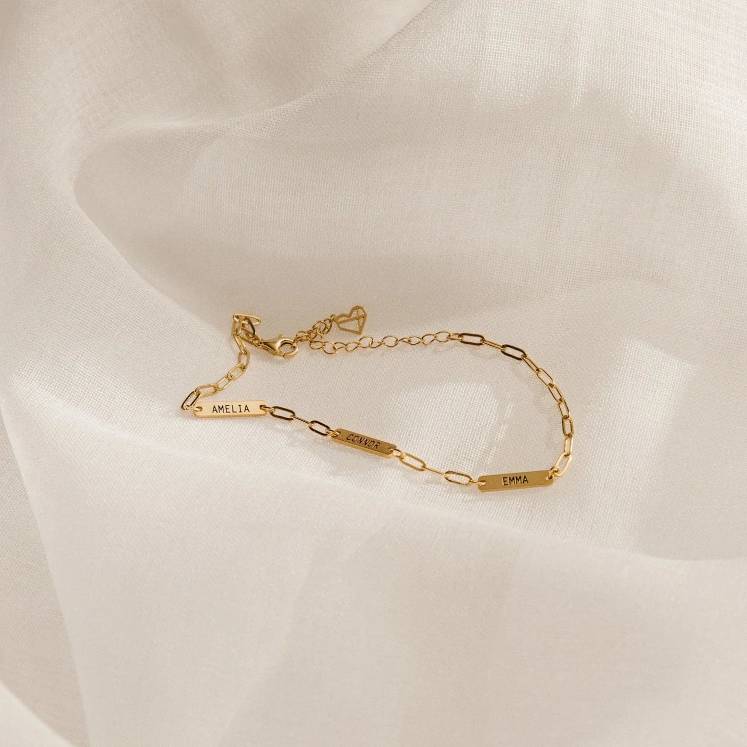 Mini Name Bar Bracelet Silver 18K Gold Plated