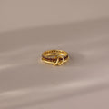 Garnet Duo Tennis Linked Ring Set Silver 18K Gold Plated