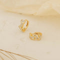 Baguette Diamond Huggies Silver 18K Gold Plated
