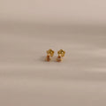 Teardrop Topaz Flat Back Studs Silver 18K Gold Plated