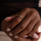 Peridot Marquise Ombre Ring Silver 18K Gold Plated